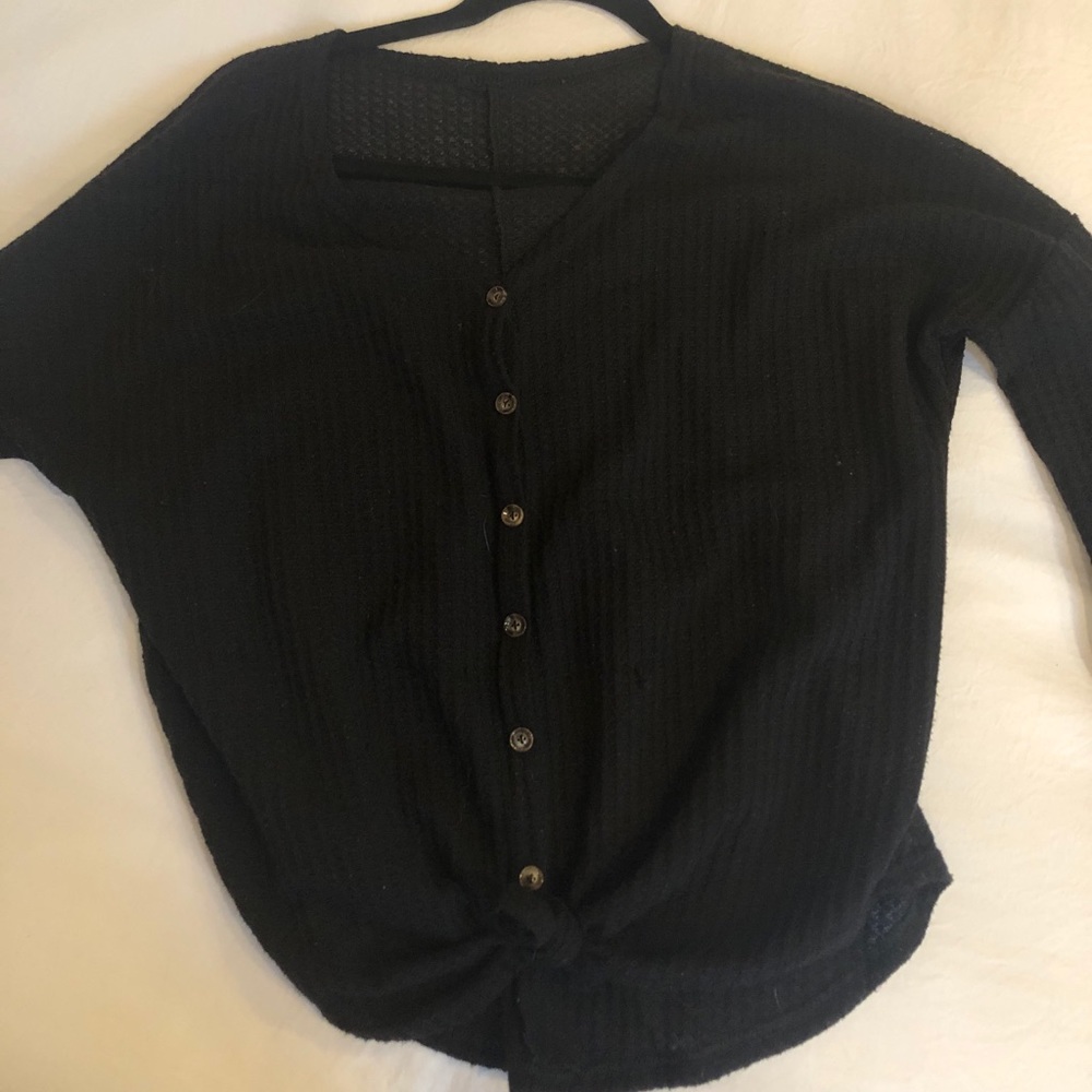 Black button down top